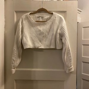 Cropped white urban outfitters sweater